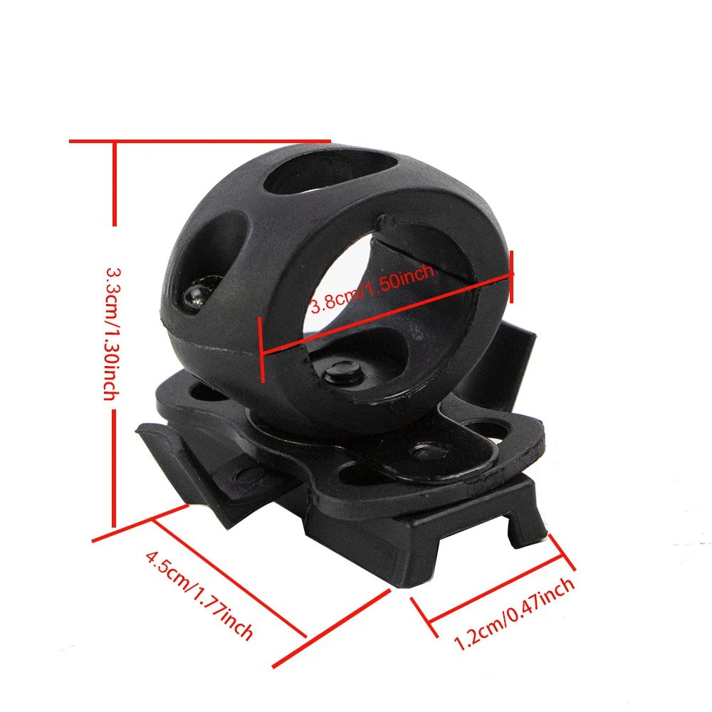 360 Tactical Helmet Flashlight Clamp Mount Quick Release Universal Rail Torch Holder Adapter For F 5