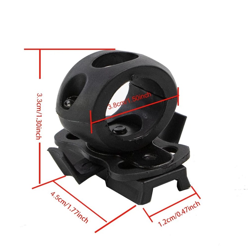 360 Tactical Helmet Flashlight Clamp Mount Quick Release Universal Rail Torch Holder Adapter For F 5