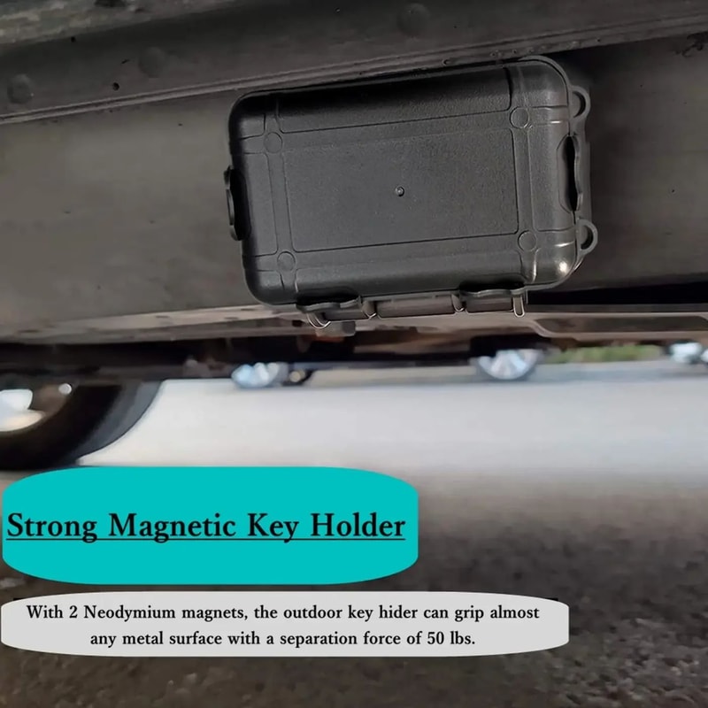 Waterproof Magnetic Key Holder Storage Box Hidden UnderCar Spare Key Case Strong Magnet GPS Locato 2