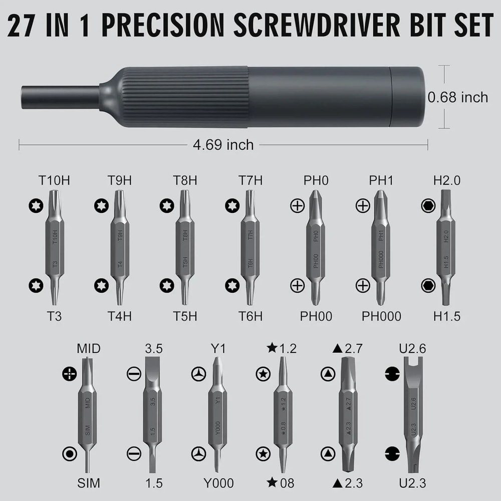 27in1 Precision Magnetic Screwdriver Set PenStyle Repair Tool Kit For IPhone Laptop Watch Glasses 3