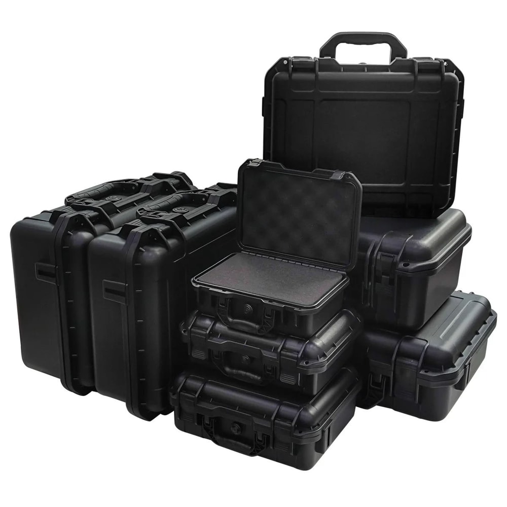 Waterproof HeavyDuty Protective Tool Case With PreCut Foam Inserts Shockproof Hard Storage Box For 4
