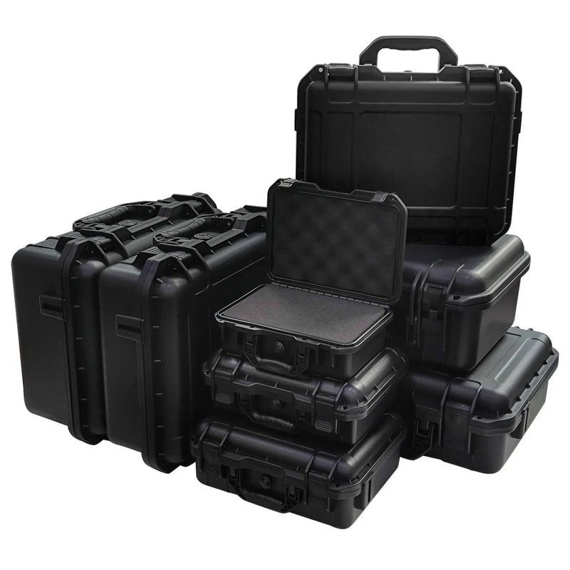 Waterproof HeavyDuty Protective Tool Case With PreCut Foam Inserts Shockproof Hard Storage Box For 4