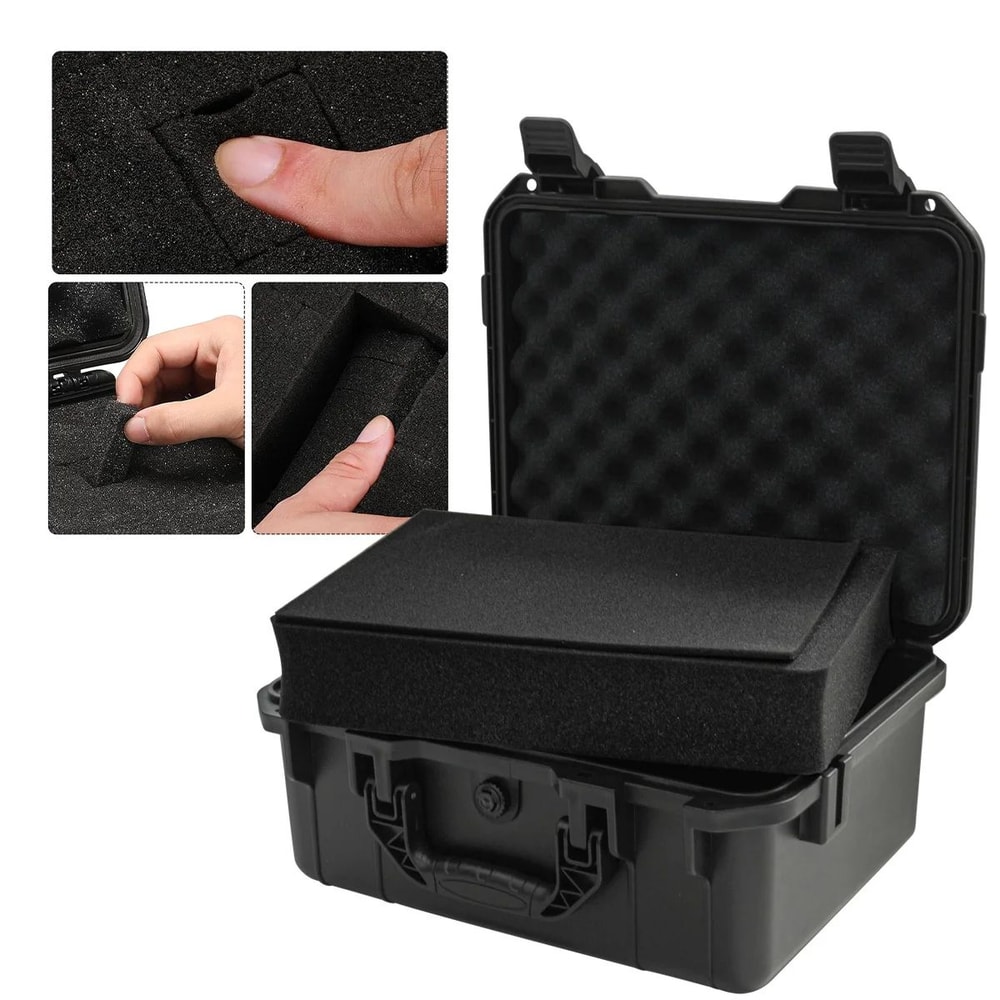 Waterproof HeavyDuty Protective Tool Case With PreCut Foam Inserts Shockproof Hard Storage Box For 5
