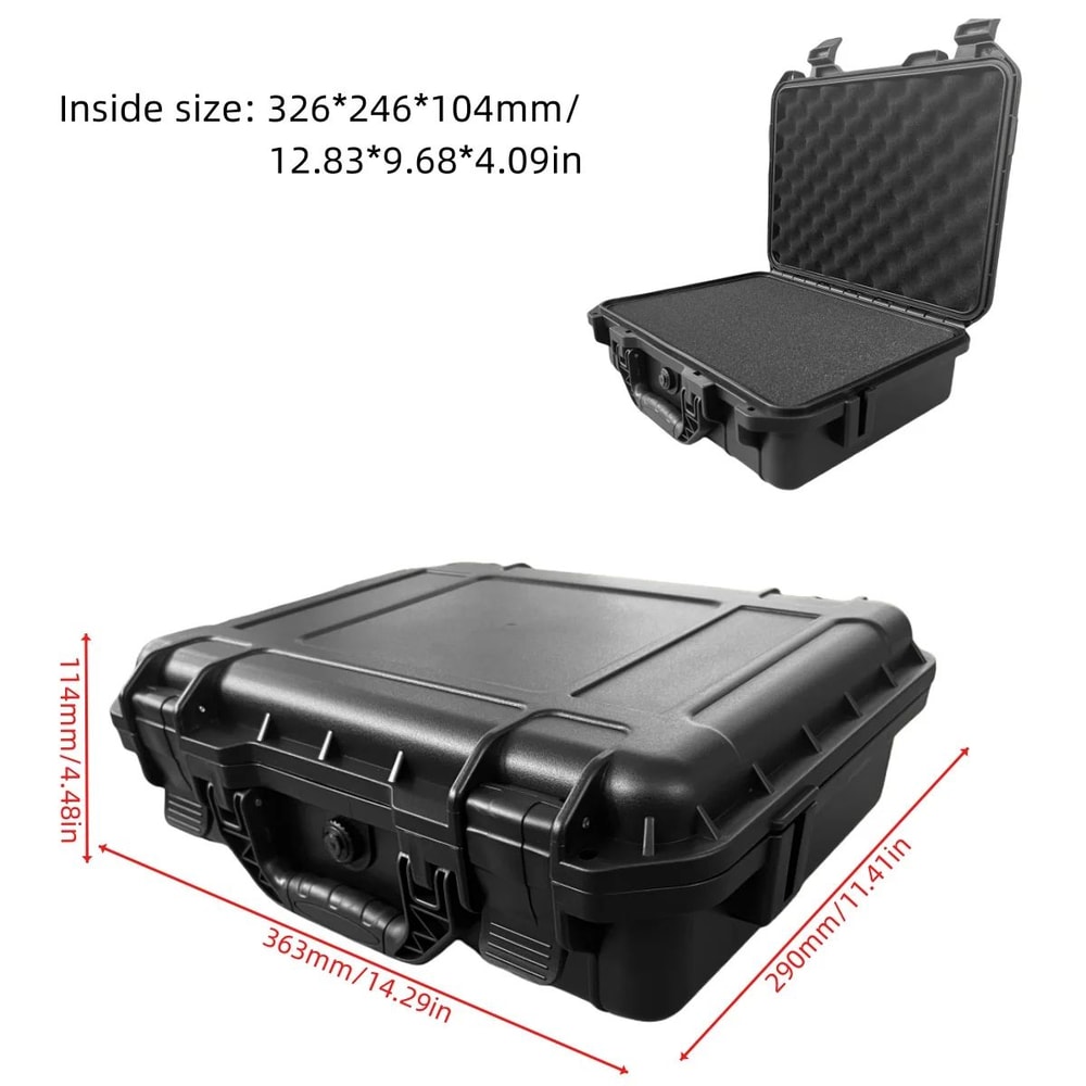 Waterproof HeavyDuty Protective Tool Case With PreCut Foam Inserts Shockproof Hard Storage Box For 9