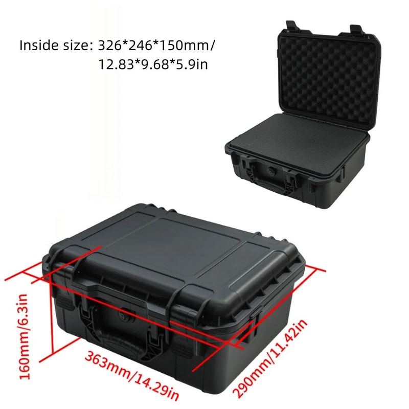 Waterproof HeavyDuty Protective Tool Case With PreCut Foam Inserts Shockproof Hard Storage Box For 10