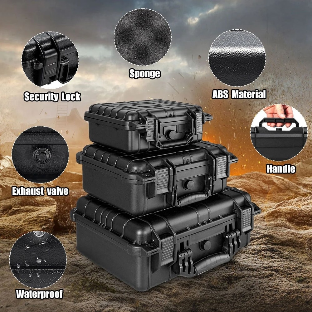 Waterproof Hard Shell Protective Carry Case With Customizable Foam Insert Shockproof Lockable Tool 1