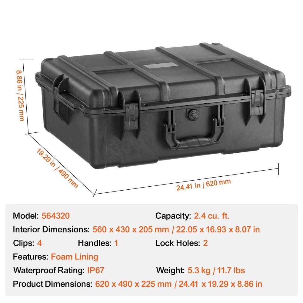 IP67 Waterproof Hard Protective Case With PreCut Foam Handles Heavy Duty Travel Gear Box For Came 8