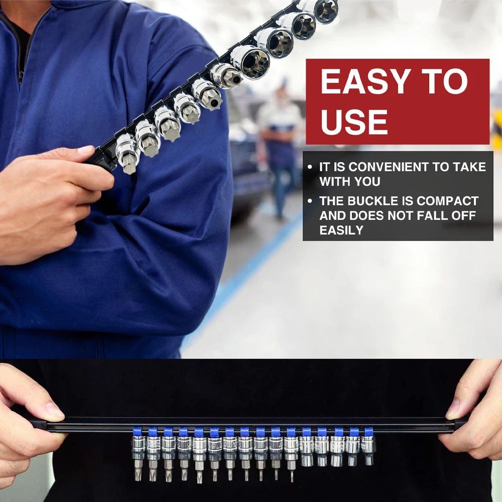 Universal Socket Wrench Organizer Rails 14 38 12 In Wall Mount Tool Holder Rack For Garage Home 2