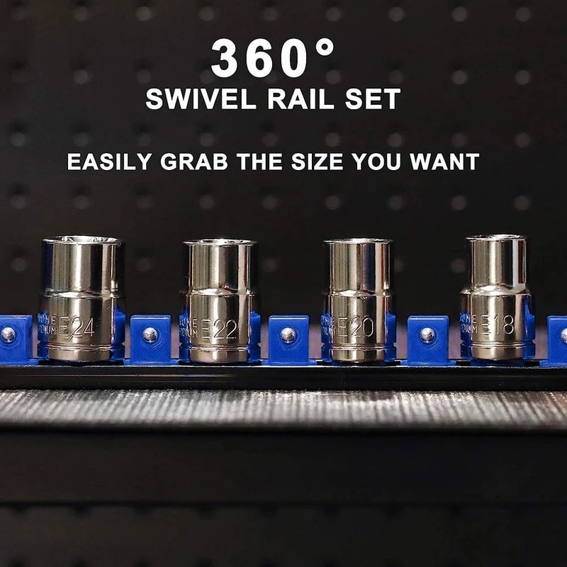 Universal Socket Wrench Organizer Rails 14 38 12 In Wall Mount Tool Holder Rack For Garage Home 3