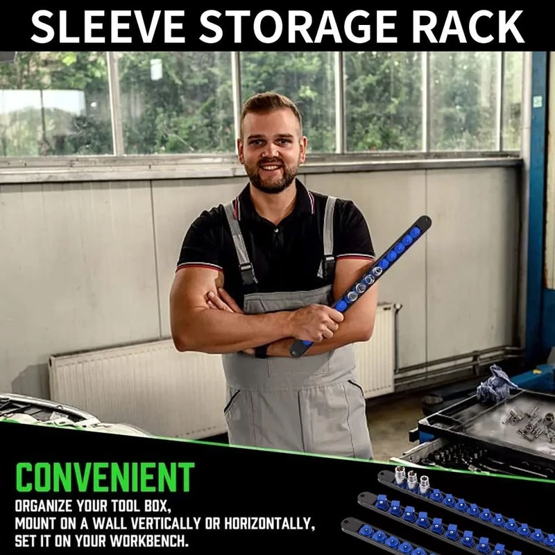 Universal Socket Wrench Organizer Rails 14 38 12 In Wall Mount Tool Holder Rack For Garage Home 5