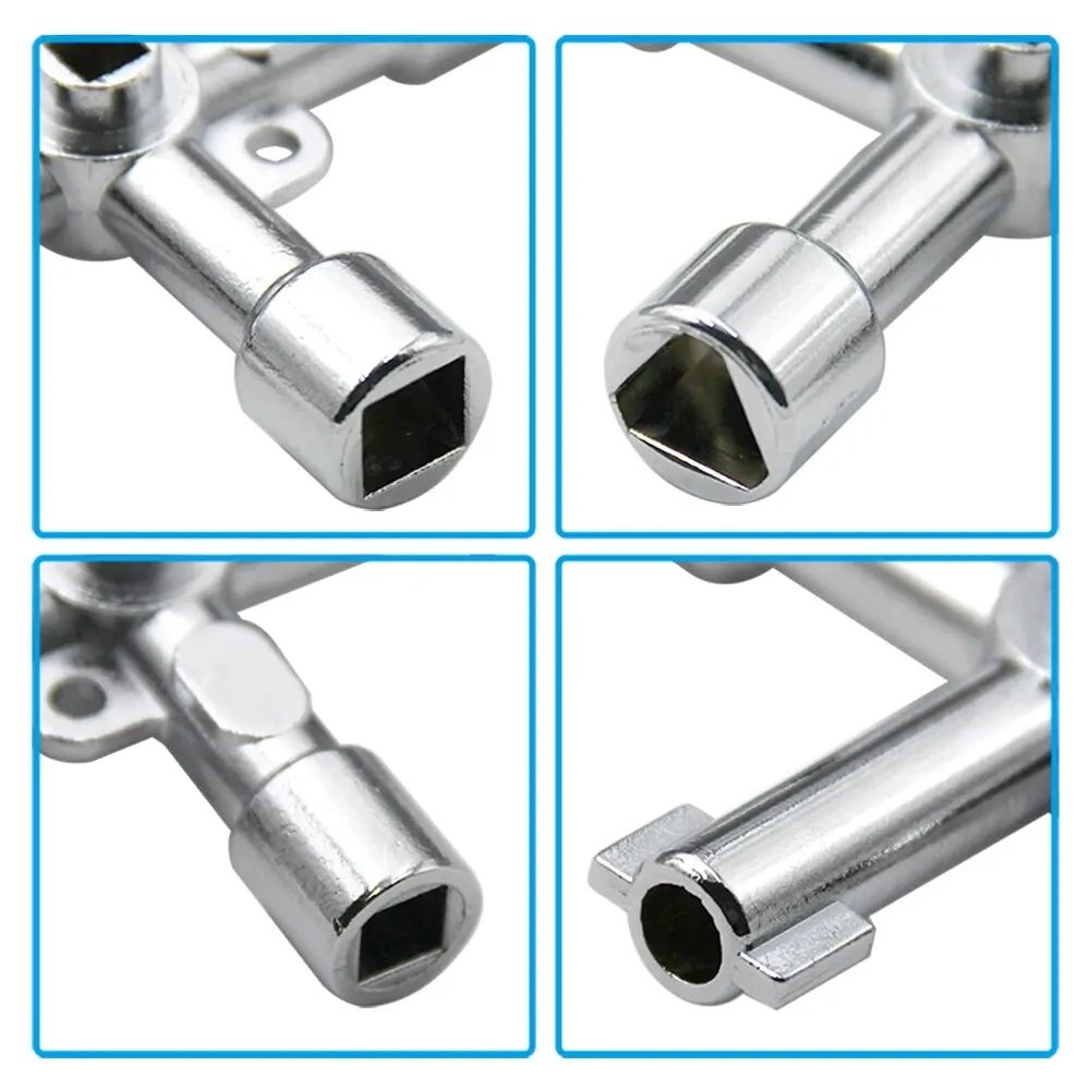 4in1 Silver Key Wrench Set Triangle Square Utility Cabinet Valve Tool Screwdriver For Elevator C 5