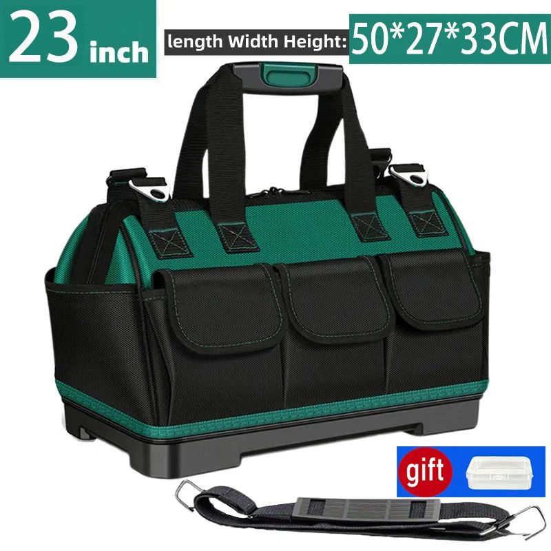 23 Inches HeavyDuty Waterproof Tool Bag 1680D Oxford Large Capacity Electrician Storage Tote WearR 9
