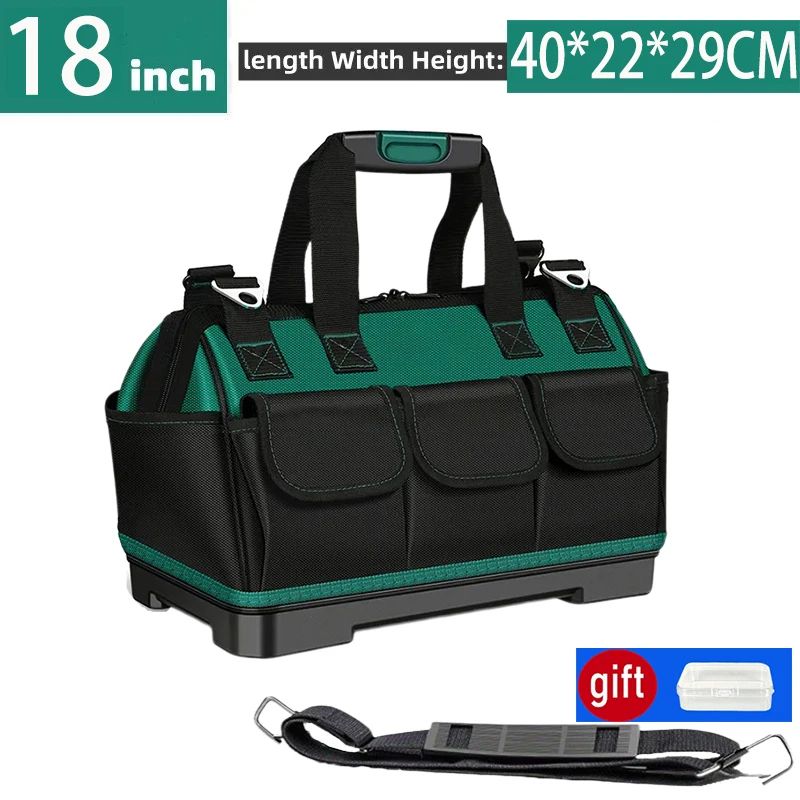 23 Inches HeavyDuty Waterproof Tool Bag 1680D Oxford Large Capacity Electrician Storage Tote WearR 11