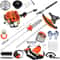 5in1 52CC Gas Powered Weed Eater Kit Brush Cutter Edge Trimmer Hedge Trimmer Pole Chainsaw For La 0