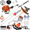5in1 52CC Gas Powered Weed Eater Kit Brush Cutter Edge Trimmer Hedge Trimmer Pole Chainsaw For La 0