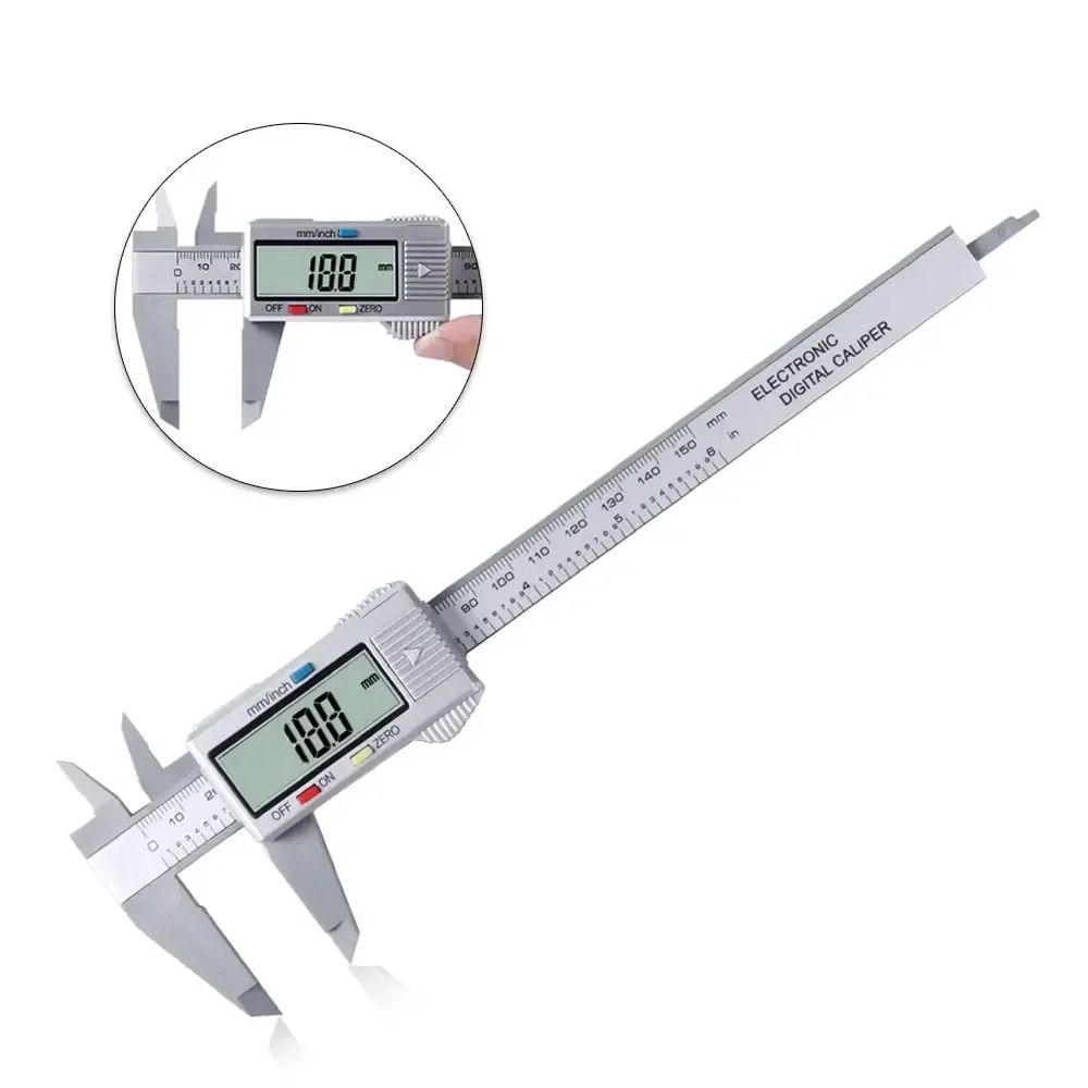 Digital Vernier Caliper 6 Inches LCD Electronic Carbon Fiber Measuring Gauge For Depth Height Mic 1