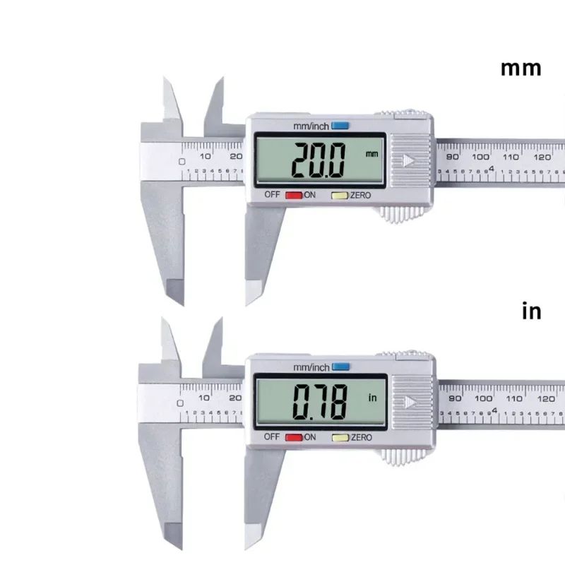 Digital Vernier Caliper 6 Inches LCD Electronic Carbon Fiber Measuring Gauge For Depth Height Mic 5