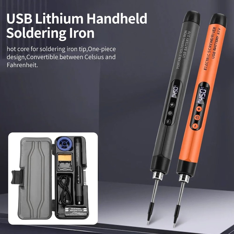 USBC Mini Digital Soldering Iron Kit 260420C Adjustable 5Temp Portable Electric Soldering Tool For 0