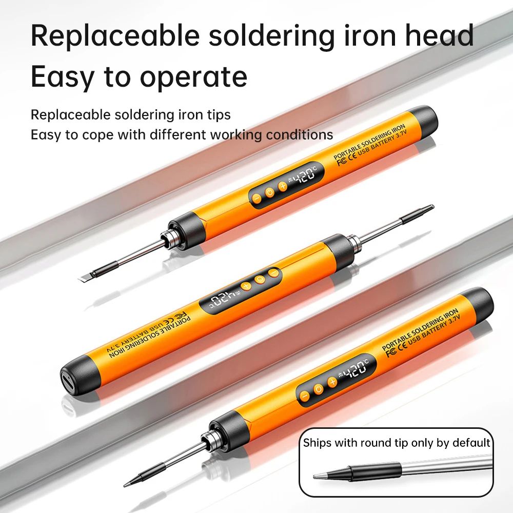 USBC Mini Digital Soldering Iron Kit 260420C Adjustable 5Temp Portable Electric Soldering Tool For 4