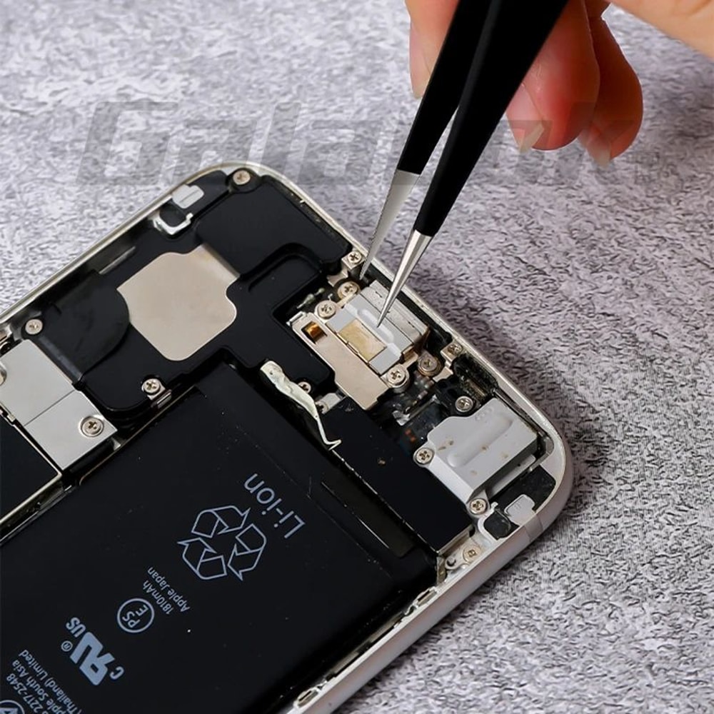 6 Pcs Antistatic Stainless Steel Tweezers Set Curved Straight Tips For Electronics Repair Model 1