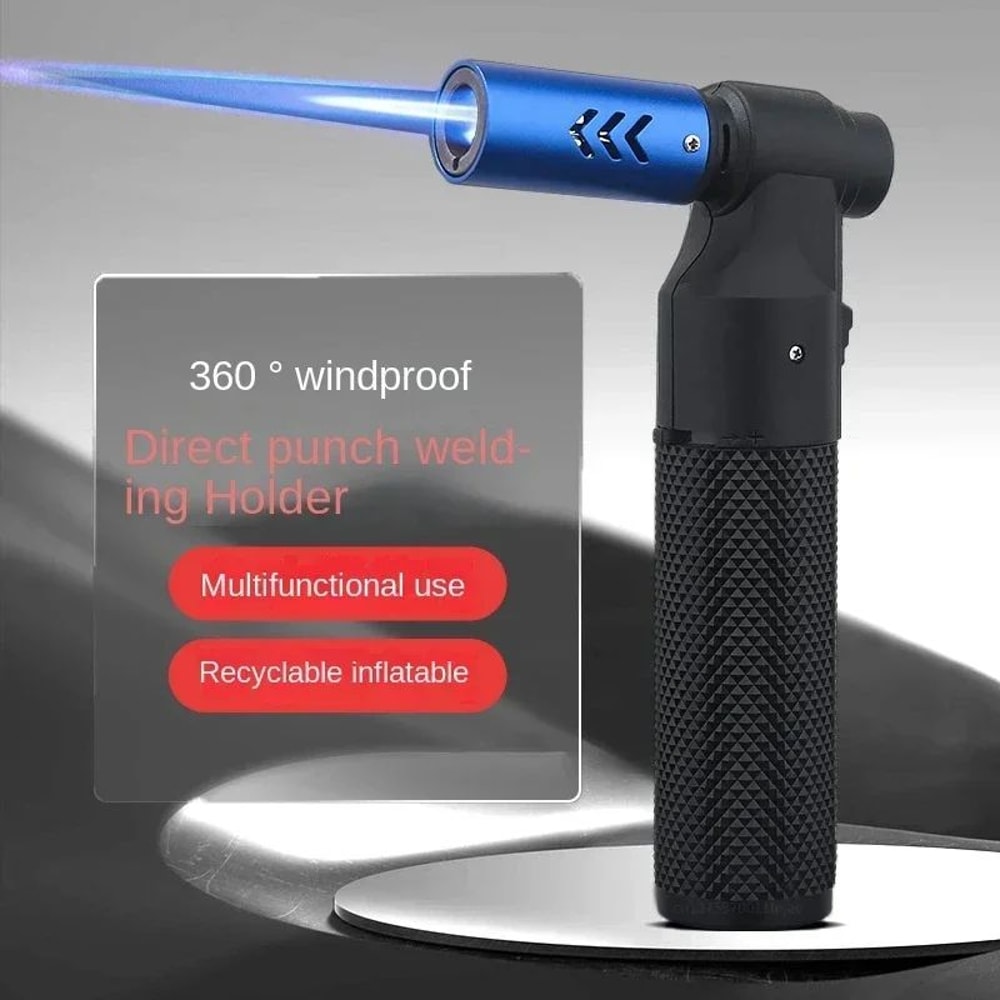 HONEST Windproof Jet Flame Butane Lighter Metal Torch For Cigars BBQ Kitchen Outdoor Camping Jewe 1