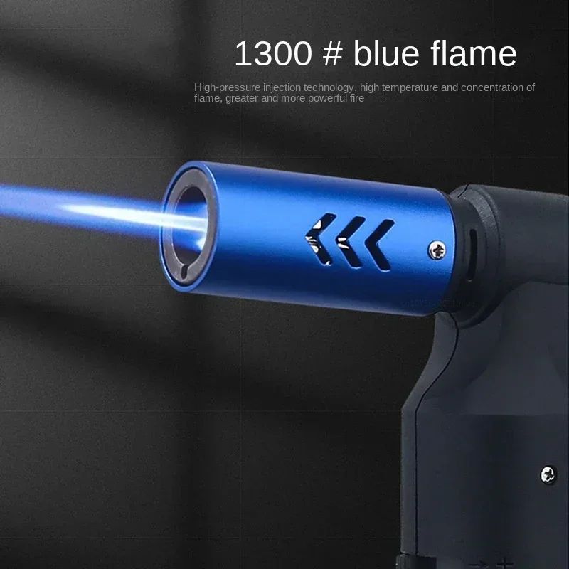 HONEST Windproof Jet Flame Butane Lighter Metal Torch For Cigars BBQ Kitchen Outdoor Camping Jewe 2