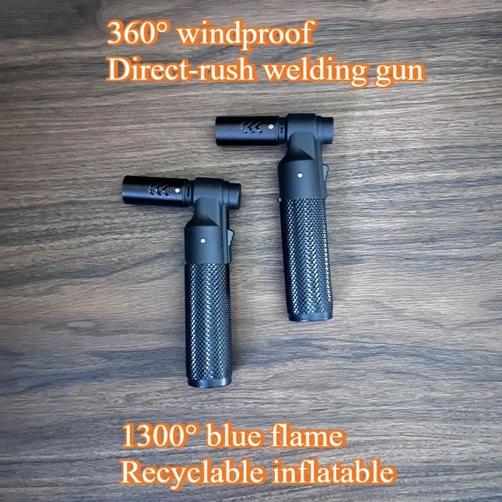 HONEST Windproof Jet Flame Butane Lighter Metal Torch For Cigars BBQ Kitchen Outdoor Camping Jewe 5