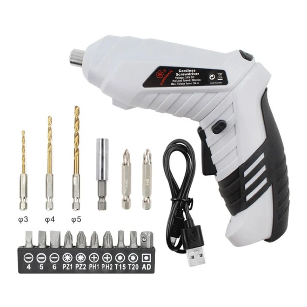 36V Cordless Electric Screwdriver Set Rechargeable Rotatable Mini Drill Driver For Home Repairs D 10