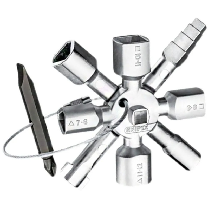 10in1 Multifunction Key Wrench Universal Cross Switch Tool Alloy Triangle Square For Electrical Cab 3