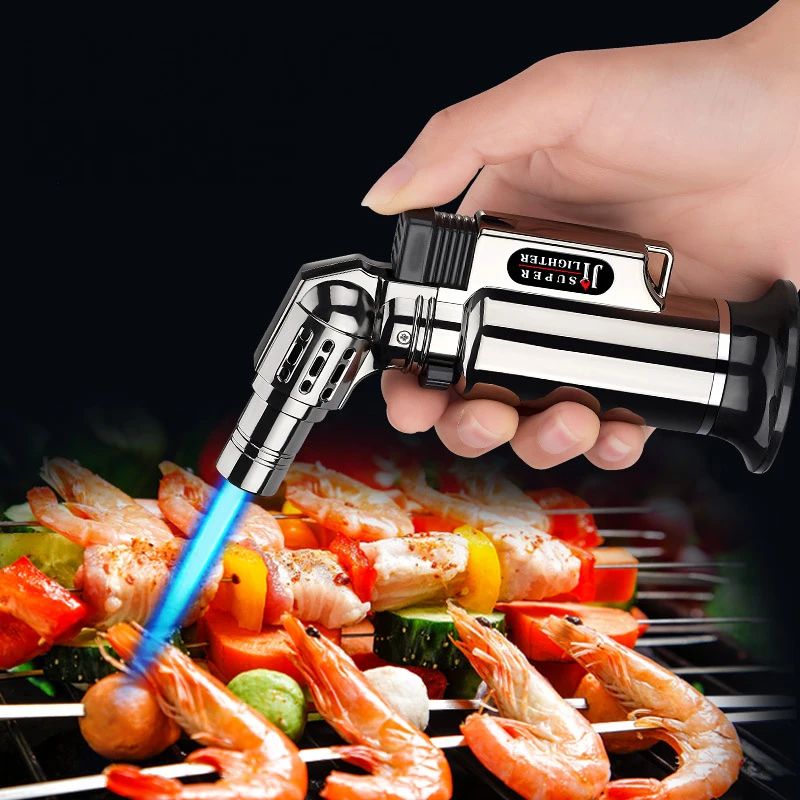 Windproof Turbo Jet Flame Lighter Metal Refillable Torch For Cooking Smoking Welding Outdoor Use 1