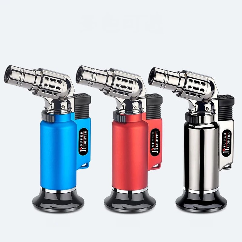 Windproof Turbo Jet Flame Lighter Metal Refillable Torch For Cooking Smoking Welding Outdoor Use 2