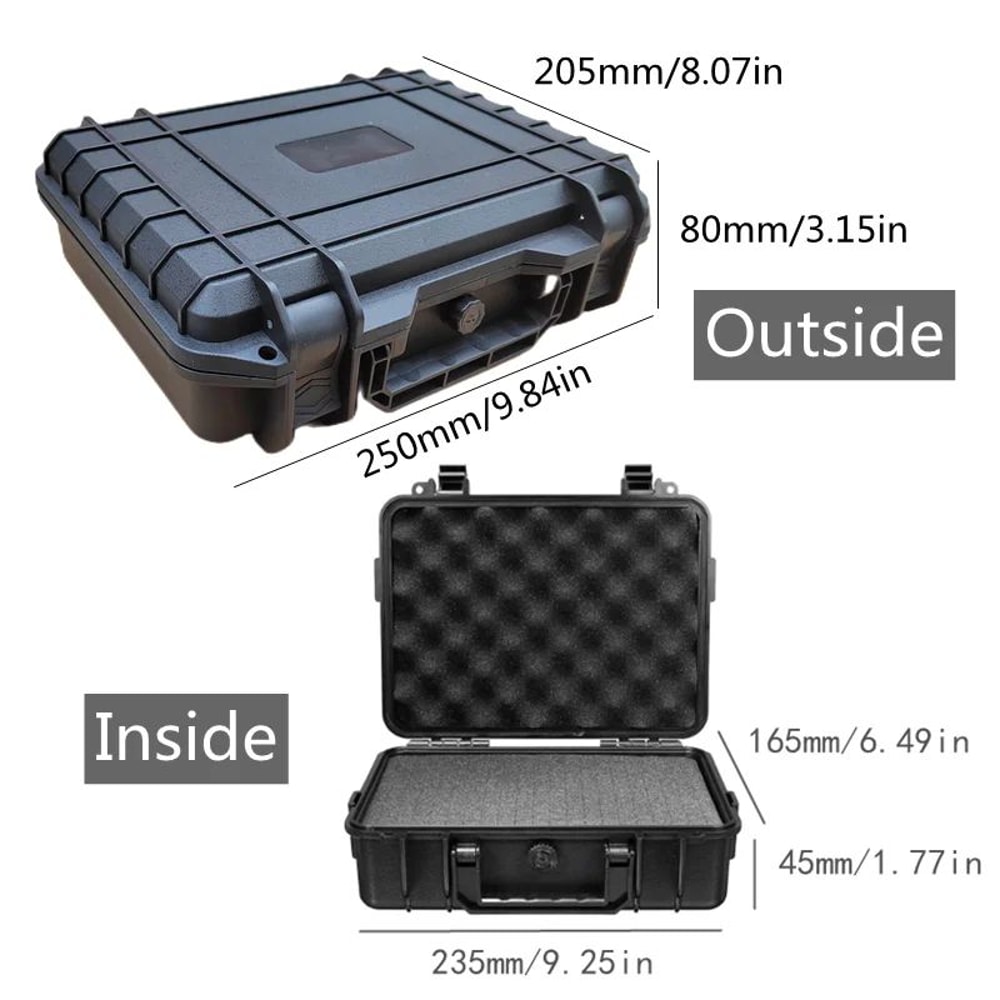 Large Waterproof ABS Hard Tool Case Toolbox With Foam Insert For Mechanics Travel Heavy Duty Tools 6