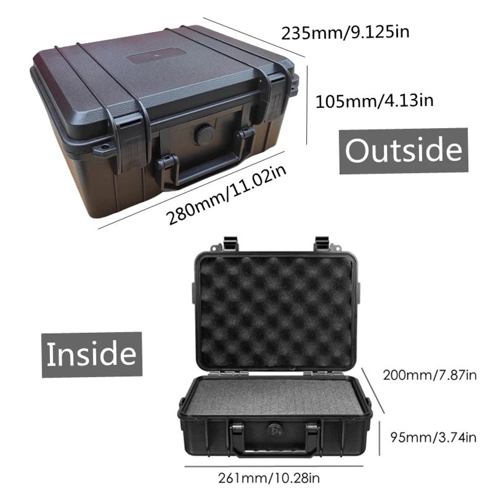 Large Waterproof ABS Hard Tool Case Toolbox With Foam Insert For Mechanics Travel Heavy Duty Tools 8