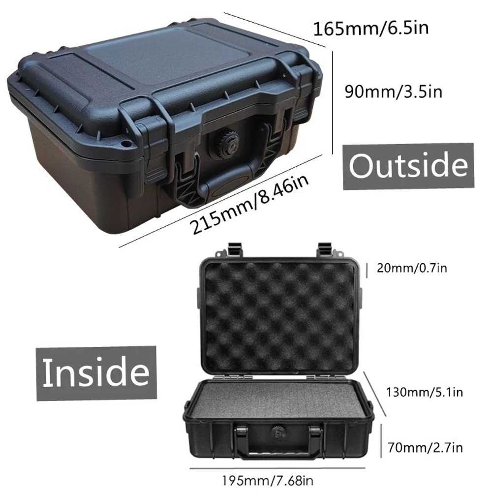 Large Waterproof ABS Hard Tool Case Toolbox With Foam Insert For Mechanics Travel Heavy Duty Tools 7