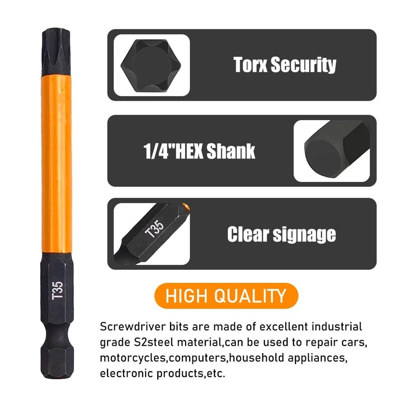 14 Pcs Impact Torx Bit Set T5T40 With Handle 295394591 Inches Star Bits For Automotive DIY Heavy 3