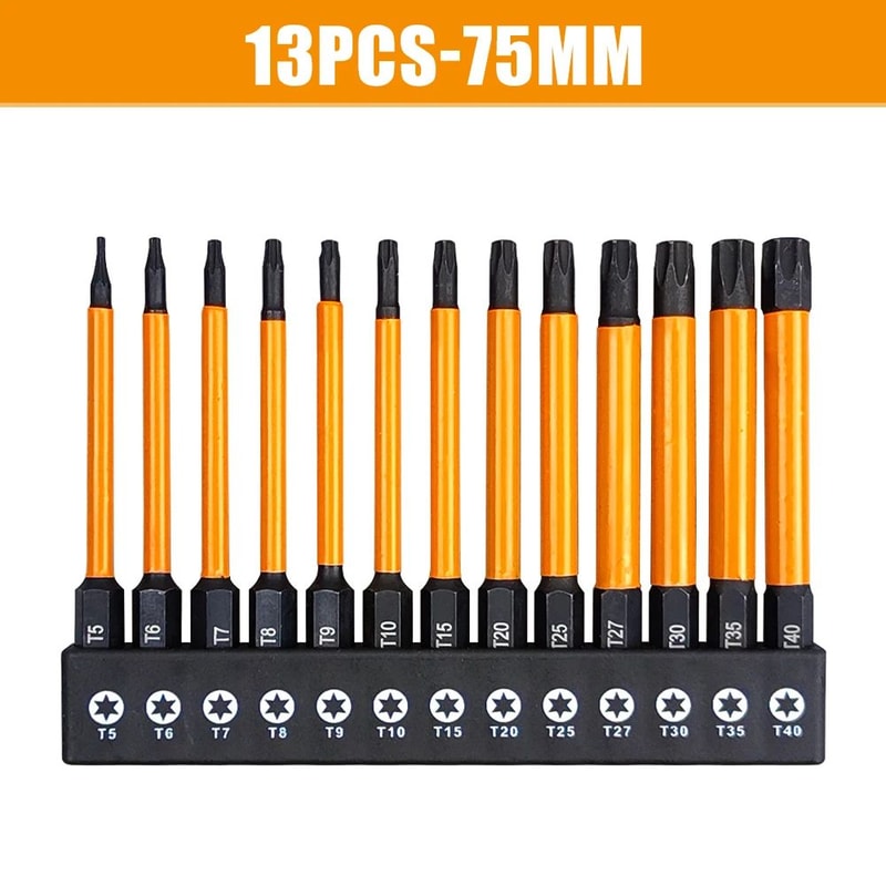 14 Pcs Impact Torx Bit Set T5T40 With Handle 295394591 Inches Star Bits For Automotive DIY Heavy 6