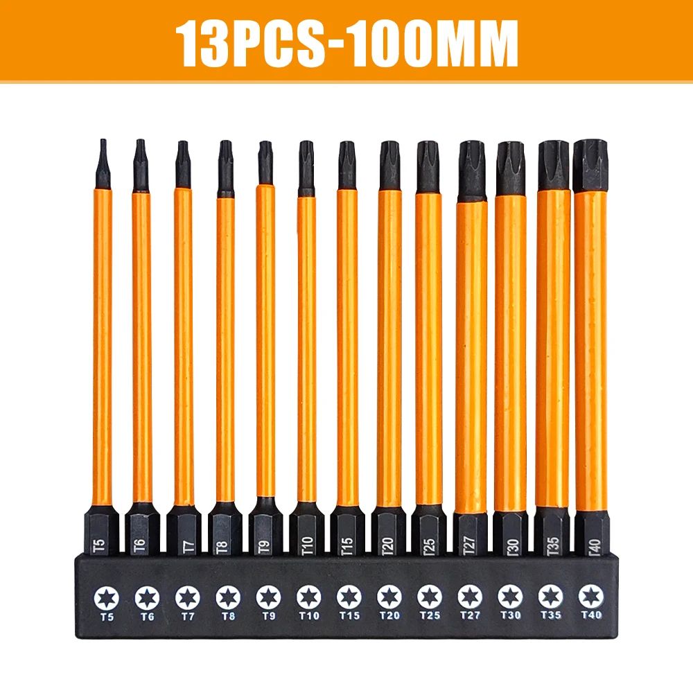 14 Pcs Impact Torx Bit Set T5T40 With Handle 295394591 Inches Star Bits For Automotive DIY Heavy 7