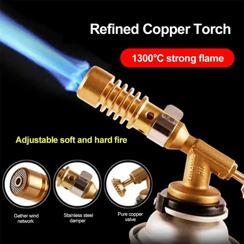 HighTemperature Gas Welding Torch Blowtorch For Copper Brazing Soldering Portable Brass Burner For 1