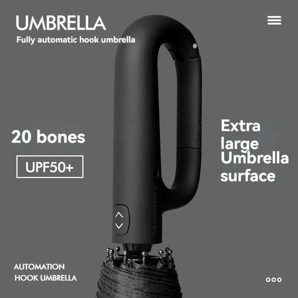 Extra Large Fully Automatic Double Umbrella With Ring Buckle Handle Windproof Folding Sunshade Ra 2
