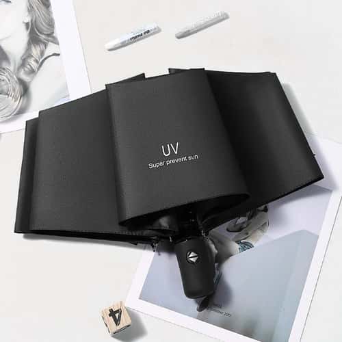 8-Rib Automatic Folding Umbrella with UV Protection – Compact Windproof Travel Rain & Sun Umbrella Lightweight Durable