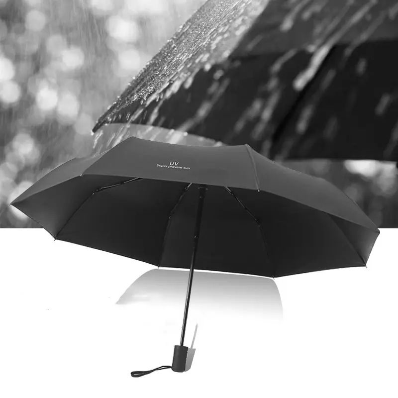 8Rib Automatic Folding Umbrella With UV Protection Compact Windproof Travel Rain Sun Umbrella Lig 2