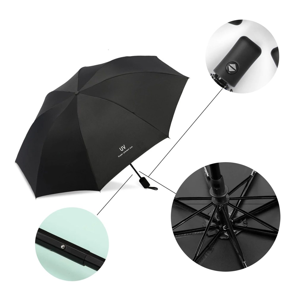 8Rib Automatic Folding Umbrella With UV Protection Compact Windproof Travel Rain Sun Umbrella Lig 3