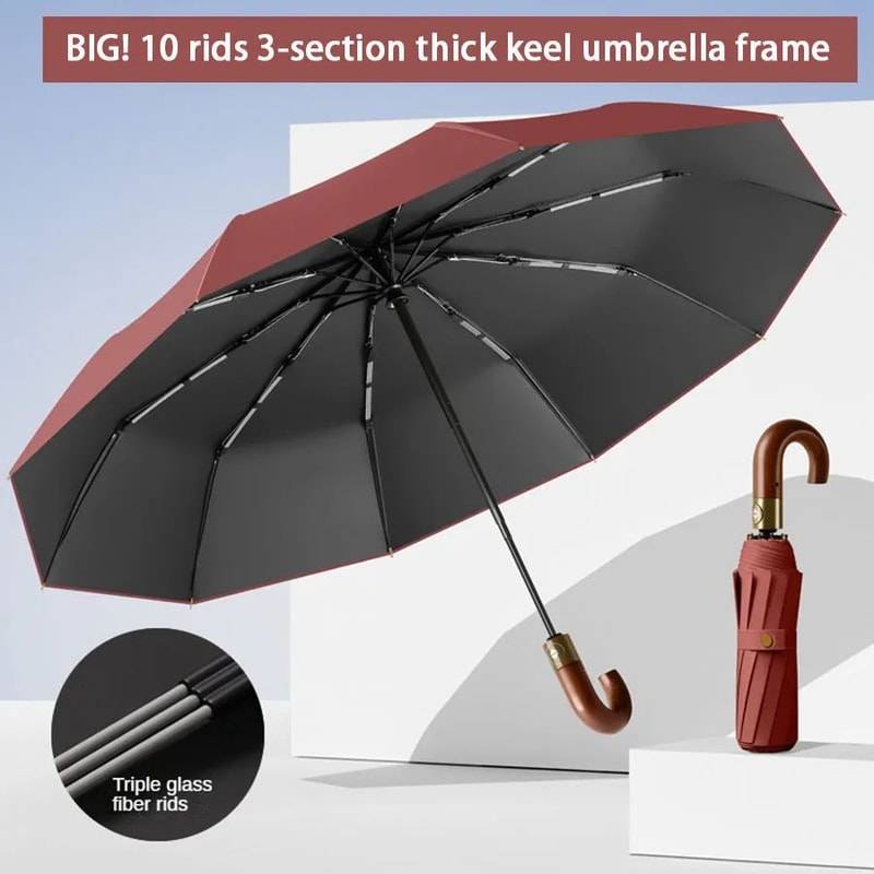 UPF50 UV Protection Windproof Compact Automatic Folding Umbrella Stylish Sun Rain Umbrella With C 3