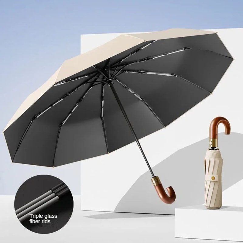 UPF50 UV Protection Windproof Compact Automatic Folding Umbrella Stylish Sun Rain Umbrella With C 6