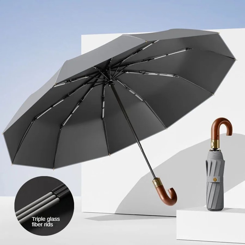 UPF50 UV Protection Windproof Compact Automatic Folding Umbrella Stylish Sun Rain Umbrella With C 8