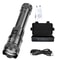 Rechargeable Zoomable LED Flashlight With LCD Power Display Waterproof High Power Torch For Camping 7