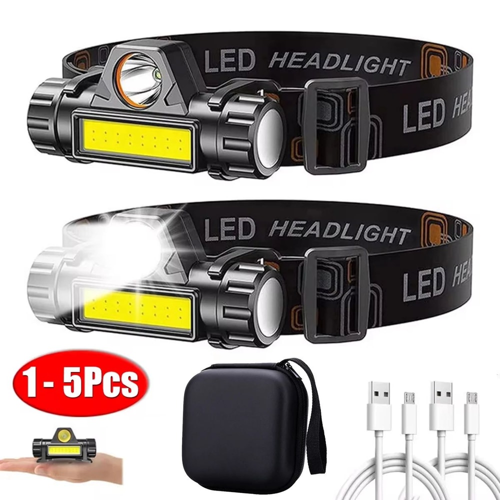 Rechargeable COB LED Headlamp With Strong Magnet Super Bright Waterproof Head Torch For Fishing Cam 2