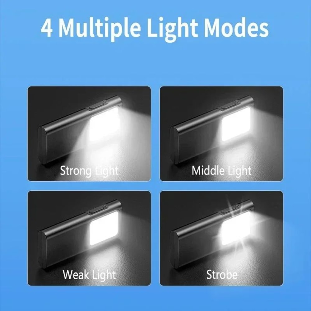 EDC USB Rechargeable Keychain Flashlight With Pen Clip Super Bright Mini LED Emergency Light For C 4