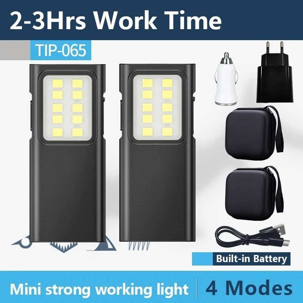 EDC USB Rechargeable Keychain Flashlight With Pen Clip Super Bright Mini LED Emergency Light For C 12