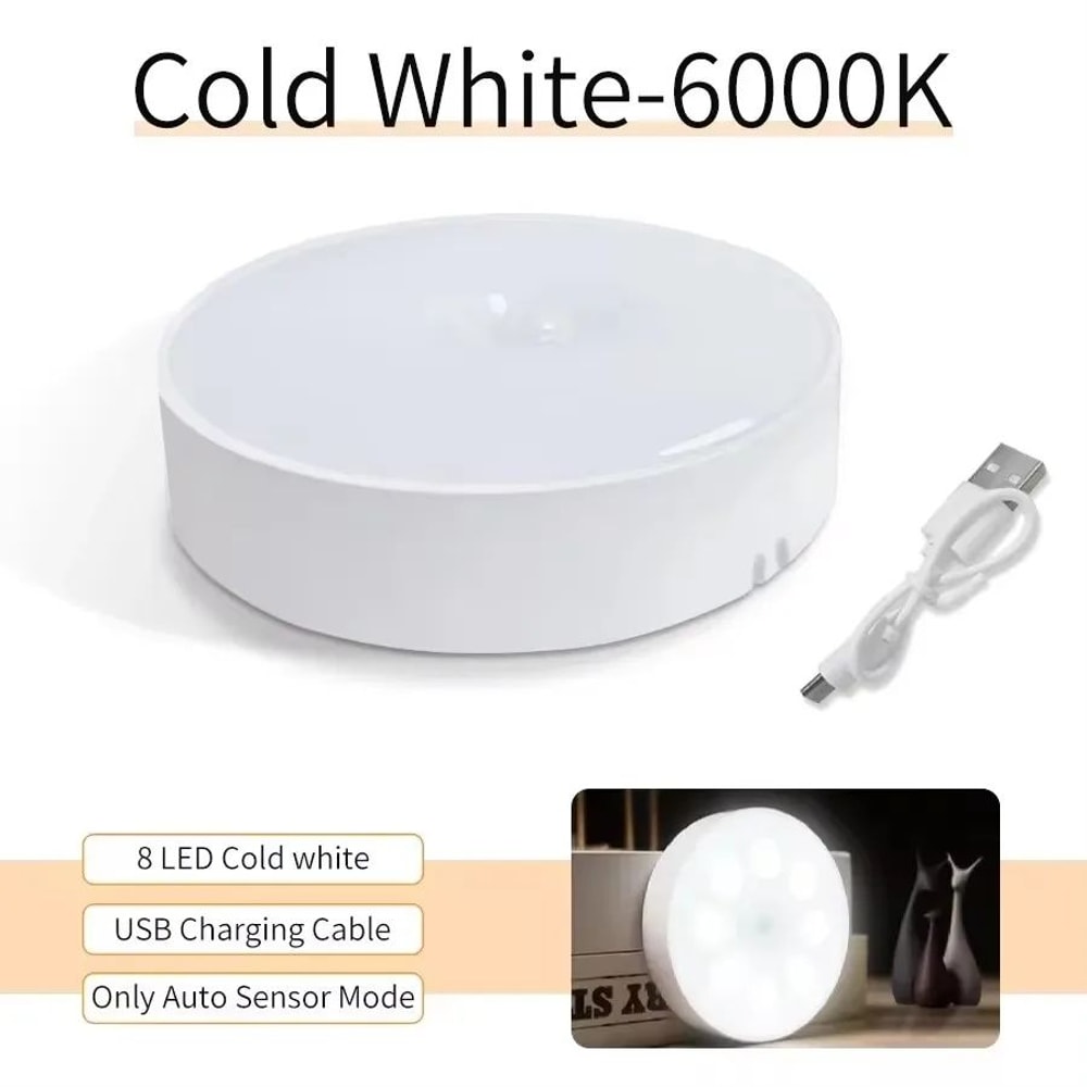 Motion Sensor LED Night Light USB Rechargeable Wireless Closet Cabinet Light For Kitchen Stairs W 17